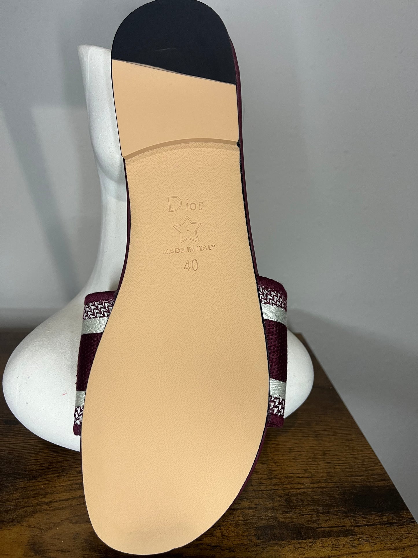 Burgundy Dior Dway slides