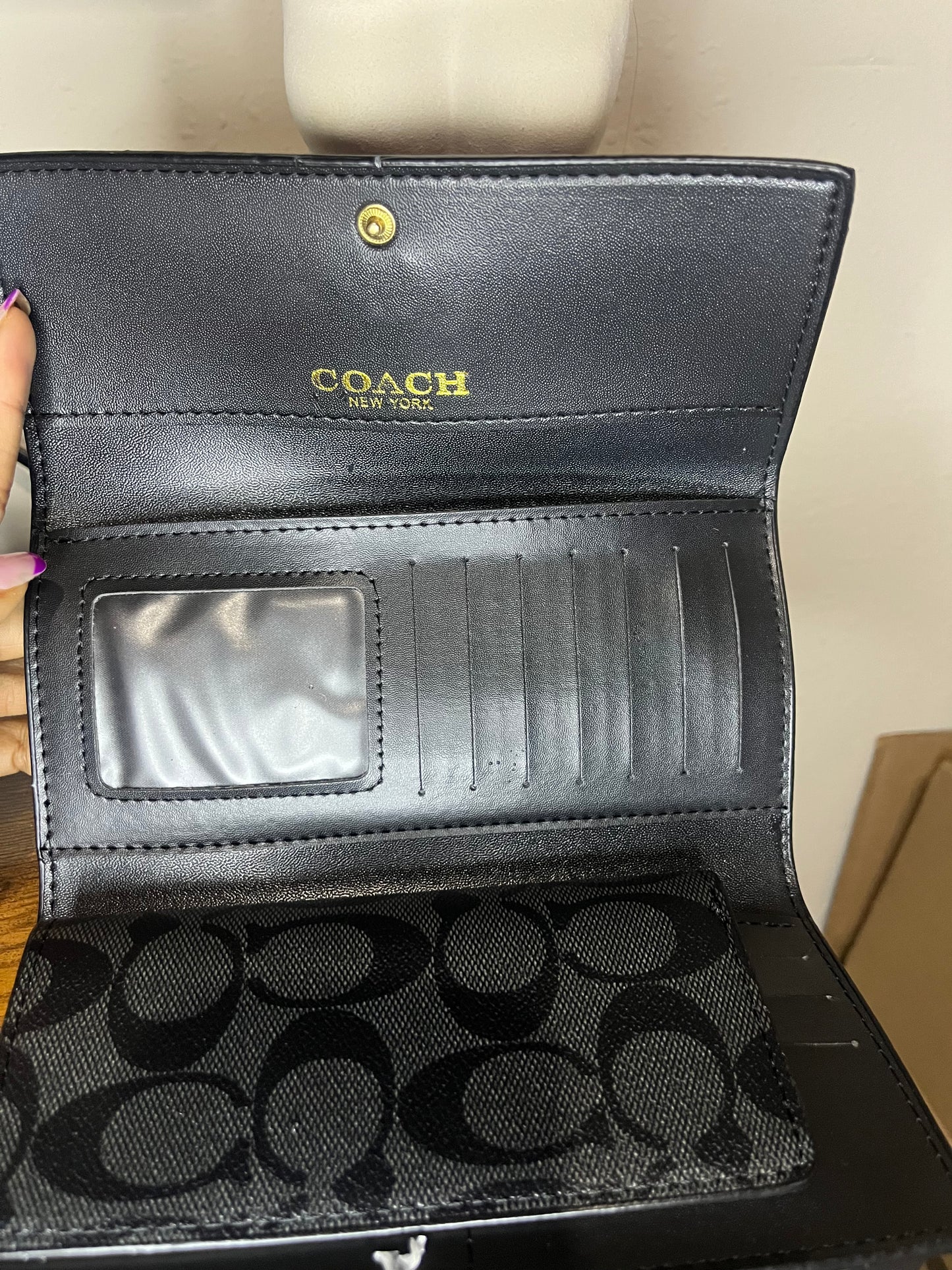 Black cherry coach wallet