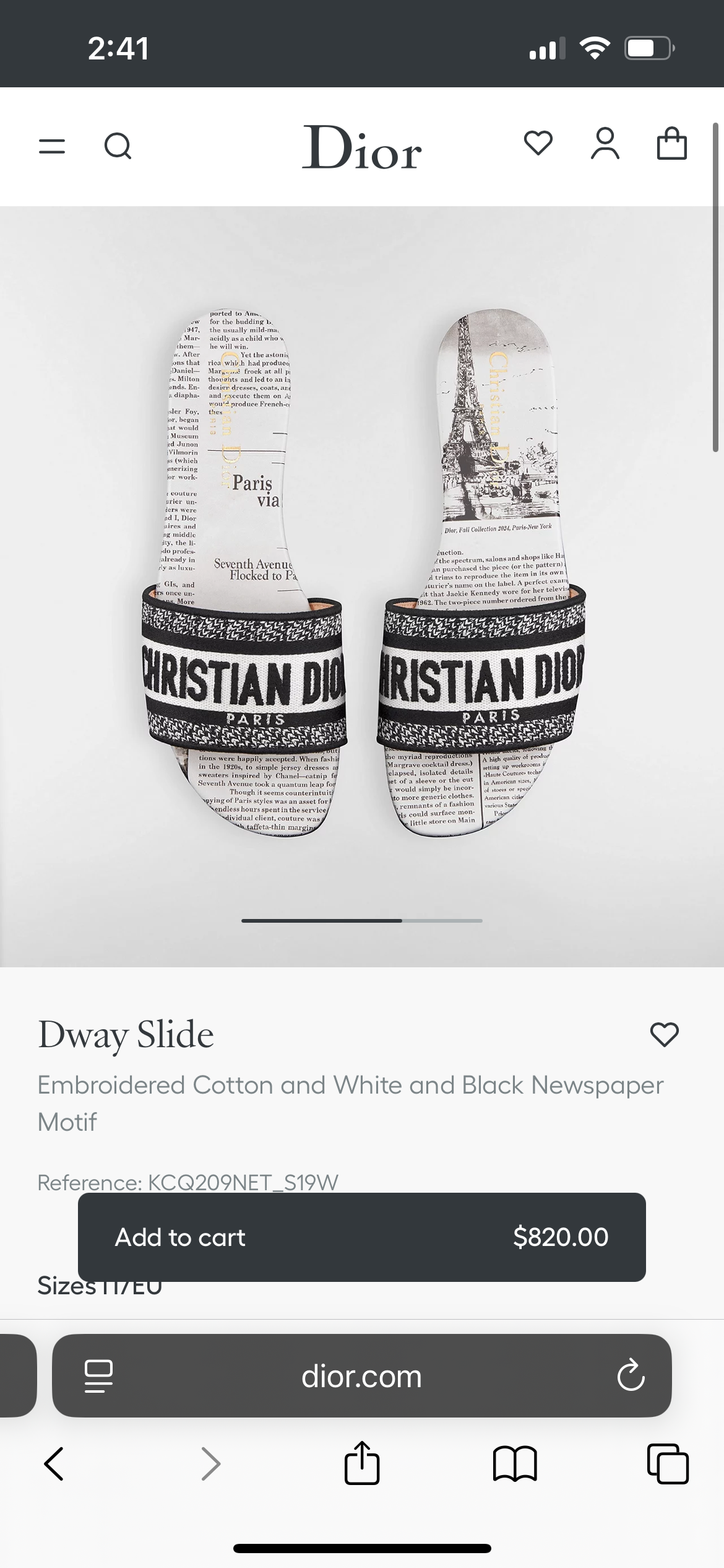 Dior Dway news paper slides