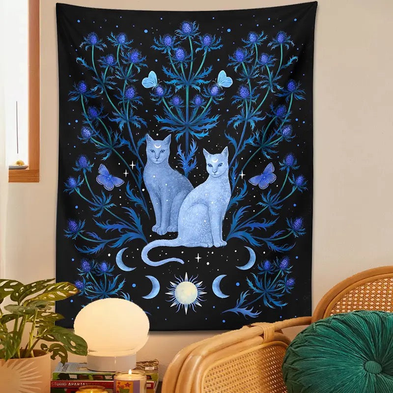 Discover the Beauty of a Space-Inspired Cat Tapestry