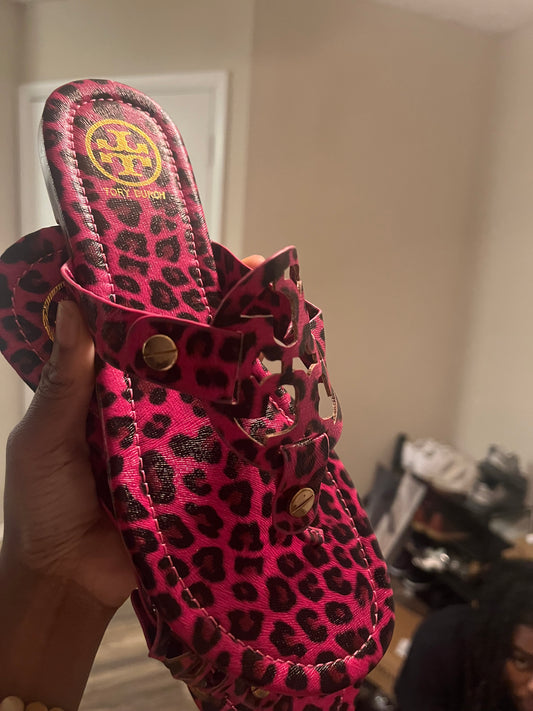 Cheetah Tory Burch slides