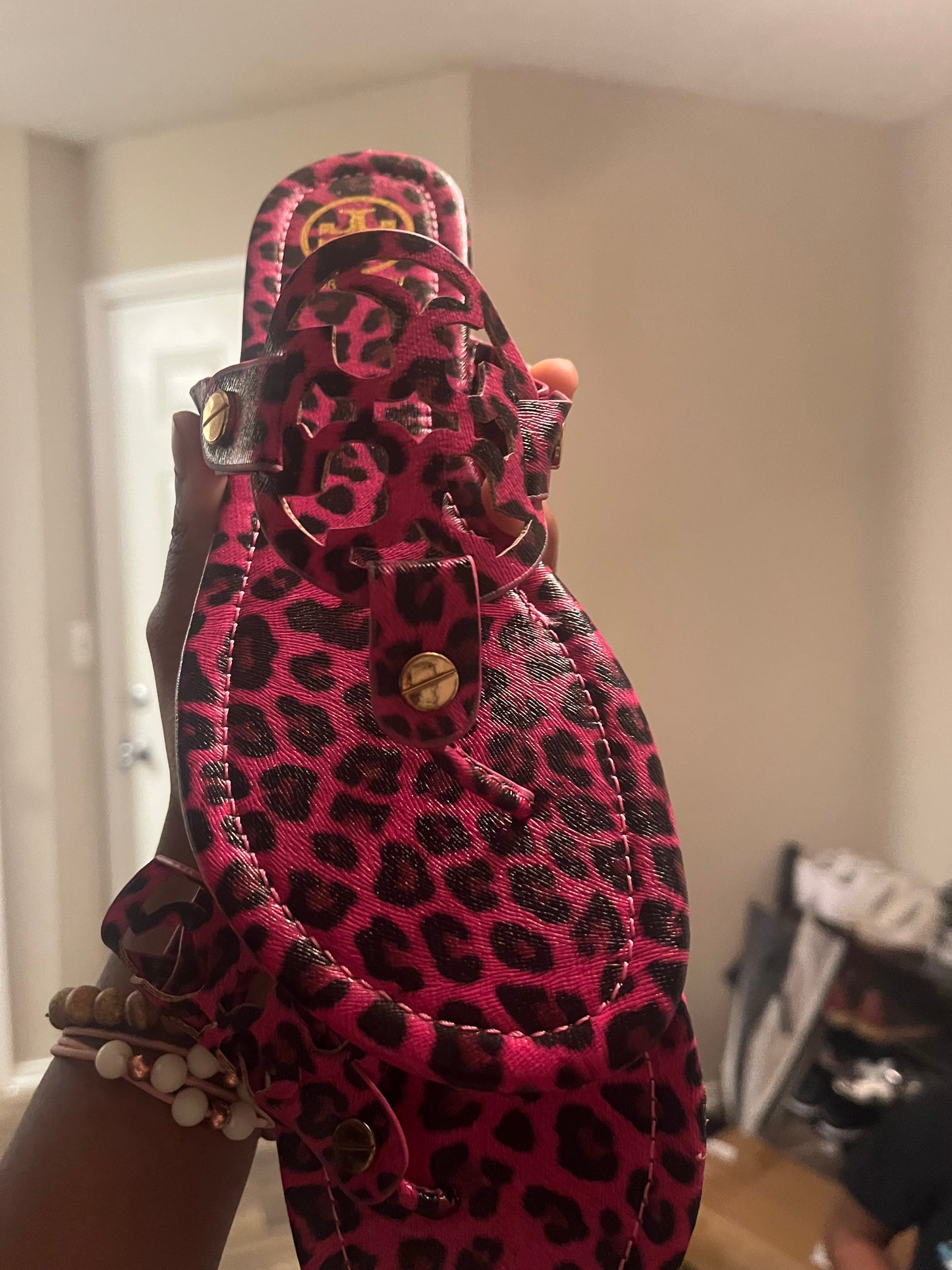 Cheetah Tory Burch slides