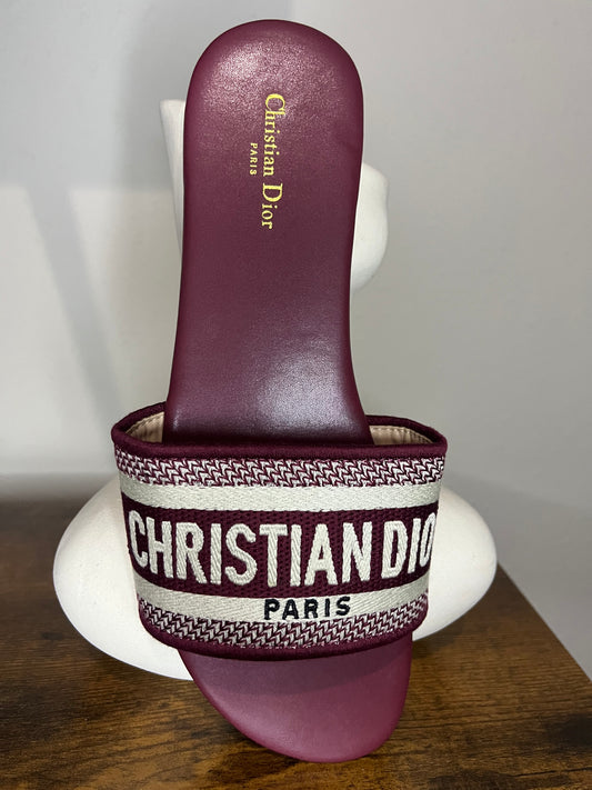 Burgundy Dior Dway slides