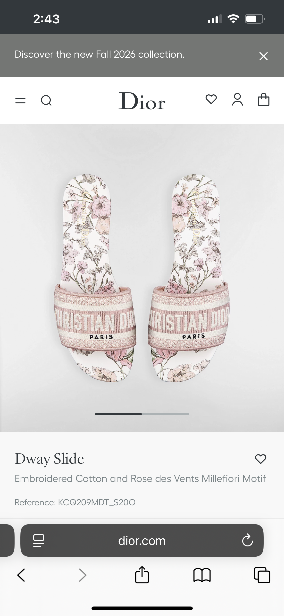 Floral Dior Dway slides (rare)